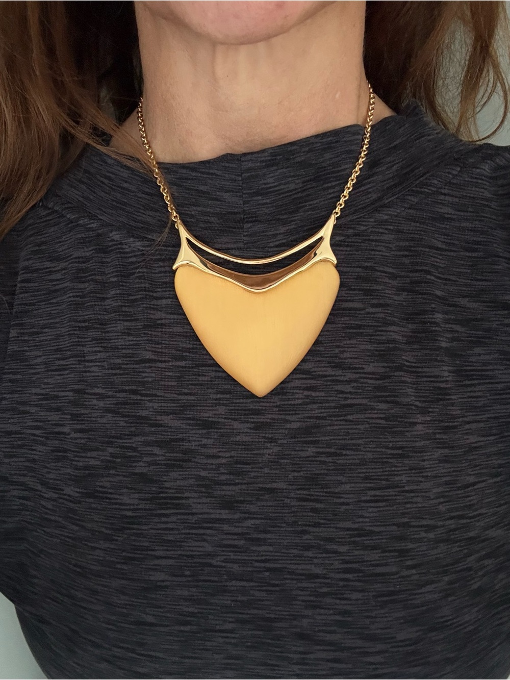 Alexis Bittar Gold and Yellow Heart Pendant Necklace